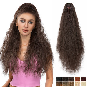 En gros Résistant À La Chaleur <span class=keywords><strong>Queue</strong></span> <span class=keywords><strong>De</strong></span> <span class=keywords><strong>Cheval</strong></span> Faux Cheveux Extensions Synthétique Longue Ondulée Moelleux <span class=keywords><strong>Queue</strong></span> <span class=keywords><strong>De</strong></span> <span class=keywords><strong>Cheval</strong></span> Cordon <span class=keywords><strong>Queue</strong></span> <span class=keywords><strong>De</strong></span> <span class=keywords><strong>Cheval</strong></span> Pour Les Femmes Noires - Product Image 1
