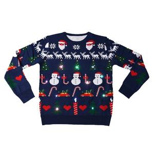 <span class=keywords><strong>Pull</strong></span> <span class=keywords><strong>de</strong></span> Noël personnalisé en tricot à lumière LED pour hommes, famille, motif jacquard, <span class=keywords><strong>pull</strong></span> <span class=keywords><strong>de</strong></span> nouvel an, <span class=keywords><strong>pull</strong></span> grinchs <span class=keywords><strong>de</strong></span> Noël moche, vente en gros - Product Image 1