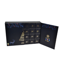 Calendrier de l'Avent personnalisé à 24 tiroirs Boîte en carton de qualité supérieure avec matériaux recyclés avec laminage brillant et gaufrage pour l'emballage