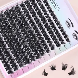 Cashmere diy eyelash extensions kit packaging custom box lash cluster kit extension supplier