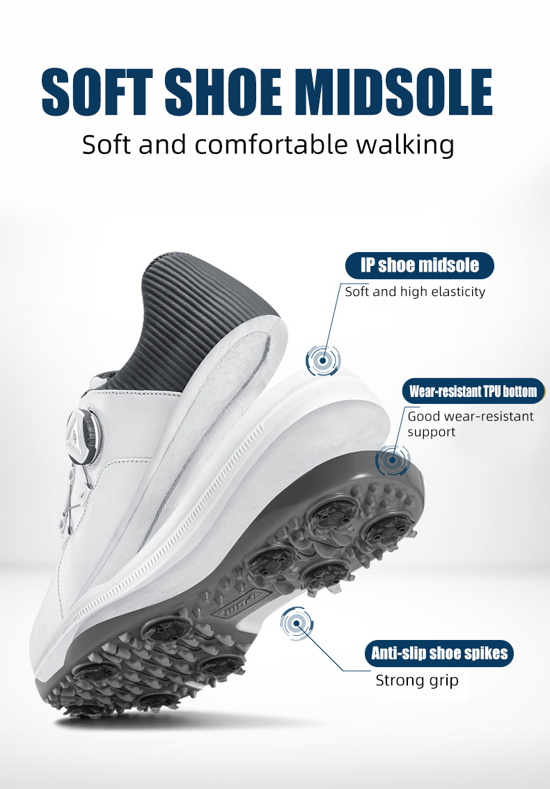 PGM XZ189 mens designer golf shoes manufacturers black waterproof spike