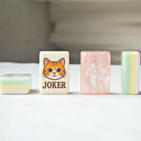 Tuiles de Mahjong Américaines Bleues Nacrées, Ensemble de Mahjong 4 couches, Cadeau de Pâques, Décoration de Table Festive