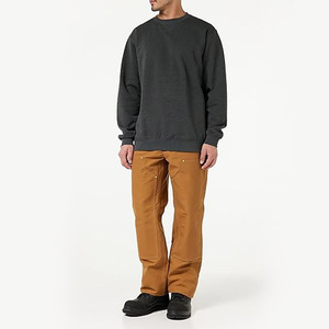 OEM Custom Logo nero oversize felpe girocollo da <span class=keywords><strong>uomo</strong></span> nero grigio manica lunga Casual felpe con cappuccio all'ingrosso - Product Image 5