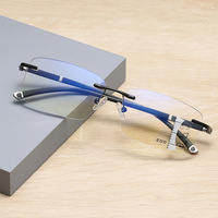 Lunettes de lecture progressives multifocales de luxe pour hommes et femmes, sans monture, avec découpe diamantée, photochromiques, à double usage