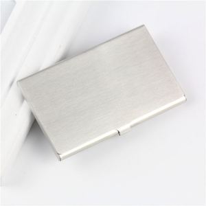 XDH1842 Hot Sale Cheap Custom Logo Brushed Silver <b>Metal</b> Stainless Steel ID Name Credit Business Card Holder <b>Wallet</b> - Product Image 5