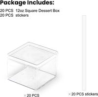 Boîte à dessert en plastique transparente PS populaire avec couvercle, conteneur à gâteau en plastique pour dessert, biscuits