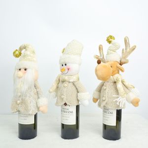 Housse de bouteille de vin de Noël, pull tricoté Père Noël, sac à vin rouge, décoration de table, ornement festif de vacances, en gros - Product Image 3