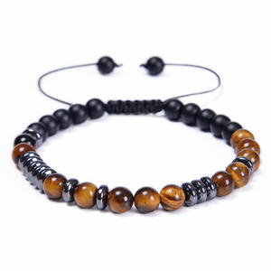 À mon fils petit-fils/fils/fille hématite pierre de lave naturelle perle <span class=keywords><strong>Code</strong></span> <span class=keywords><strong>Morse</strong></span> Bracelet réglable Bracelet corde tressée - Product Image 2