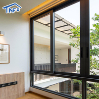 Porte-fenêtre coulissante horizontale en alliage d'aluminium pour balcon et cuisine, verre trempé, certifiée Energy Star, pour usage extérieur hôtelier