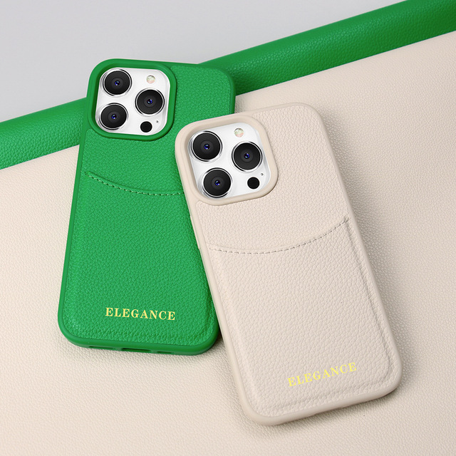Elegant Design Leather Texture Card Slot Case for iPhone 12 /12 Pro 13 14 15 16 Max 17 Smartphone Case With Card Holders