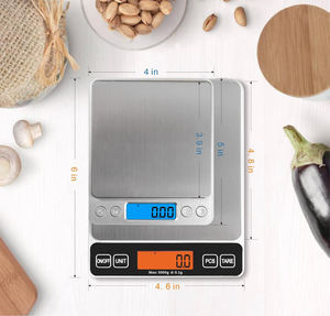 Balances <span class=keywords><strong>à</strong></span> gramme alimentaire alimentées par USB avec deux plateaux de pesée Balance de cuisine numérique 500g/0.01g 3000g/0.1g écran LCD <span class=keywords><strong>plus</strong></span> grand pour la cuisson - Product Image 6