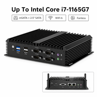 PC Industrial sin Ventilador con Pantalla VGA HD de Fábrica, 128 GB de SSD M.2, WIFI/4G, 6COM, 2LAN, Intel I7-8550U I7-8250U I3-8130U, 8 GB de RAM D4