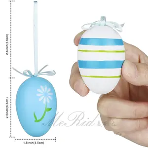 Easter Eggs Easter Decorations Eggs Hanging Ornaments Favors Supplies Colorful For Easter Tree Basket Decor Eco-friendly