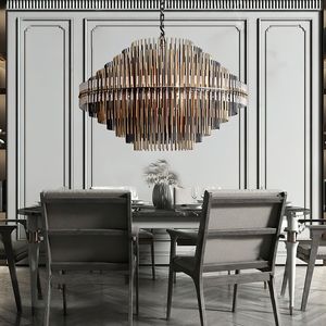 Lustre Art Déco de Luxe, Tiges en Verre, Forme de Broche, Fer, Laiton, Grand Luminaire Décoratif Surdimensionné, Lustre Rond Emil - Product Image 2