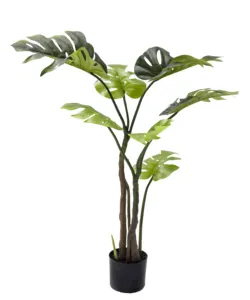 नई टियांजिन फैक्ट्री आपूर्तिकर्ता नकली गमलों वाले पौधे हरियाली मॉन्स्टेरा पत्तियां बोन्साई डेलिसियोसा पौधा