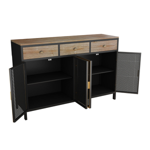 Moderna credenza FCJ in legno massello sala da pranzo e soggiorno mobili stile industriale Design cinese Versatile soluzione di stoccaggio per la casa