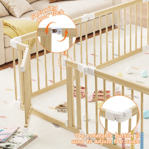 Corralitos Plegables Minimalistas de Madera Resistente para Bebés y Niños, Ideales para la Sala de Estar - Product Image 4