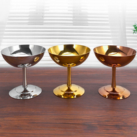 Vaso para Helado en Forma de Copa, Acero Inoxidable 304, Pulido Espejo, para Bebidas Frías, Cócteles, Postres