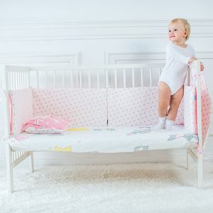 Vuelos baratos de China al por mayor de punto Rosa patrón impreso suave muselina bebé cama <span class=keywords><strong>cuna</strong></span> set - Product Image 5