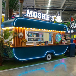 Camion de vente ambulante vintage en acier inoxydable pour glaces, café, desserts, bonbons, hot-dogs, snacks et bar mobile - Product Image 1