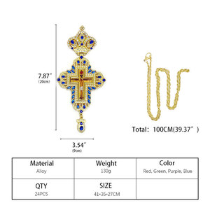 HT pemasok gereja baru Orthdodx pendeta religius kalung perhiasan salib Yesus rantai panjang Natal - Product Image 4