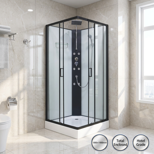 Cabine de douche moderne entièrement fermée 1000x1000 avec cadre en aluminium et verre coulissant de 6 mm pour hôtels - Product Image 2