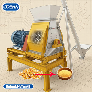 1-5t/h Wheat Maize <b>Grinder</b> Hammer Mill Corn Soy Meal Grinding Machine Pulverizer Milling Crushing Plant for Feed Line/Flour Mill - Product Image 1