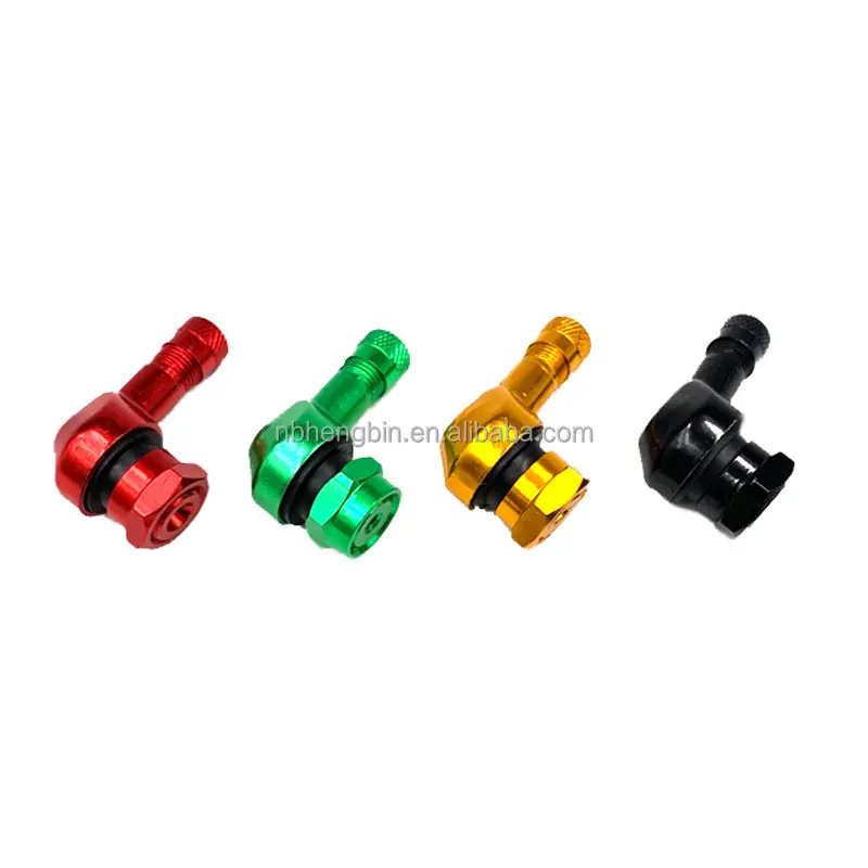 Tiges de Valve de moto CNC colorées à 90 degrés, paire de pneus de 10mm, trous de jante de 11.3mm, roue en aluminium adaptée à la plupart des motos