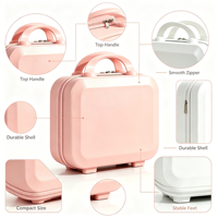 Sac de rangement pour maquillage portable de 14 pouces, écologique, grande capacité, en ABS, avec fermeture à glissière, organisateur de cosmétiques de voyage, personnalisable ODM OEM