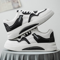 Nouvelles baskets décontractées de sport blanches de printemps, respirantes, en cuir synthétique, doublure en coton, chaussures de marche décontractées polyvalentes pour hommes