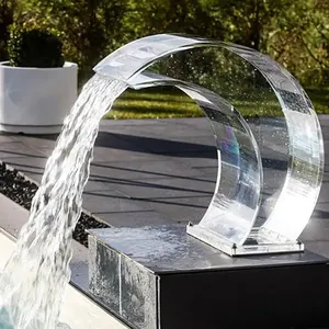 Outdoor Garden Landscape Waterfall Fountain Indoor Spillway Acrylic 15w Ip65 Rgb Led Pool Water Fall With Led Lights