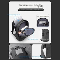 Sac à dos unisexe pour ordinateur portable 16 pouces, grande capacité, en polyester soyeux, avec harnais à coussin d'air réduisant la charge, couleur unie, pour les loisirs