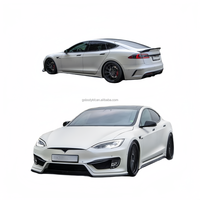 2013-2020 pour Tesla Model S Kit de carrosserie en Fiber de carbone de style PD amélioré jupes latérales de pare-chocs avant capot de becquet de pare-chocs arrière