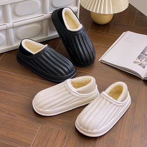 Donna signora pelosi sandalo impermeabile per la casa all'aperto in pelliccia peluche inverno Fuzzy casa pantofola per interni antiscivolo morbido di cotone caldo scarpe - Product Image 3