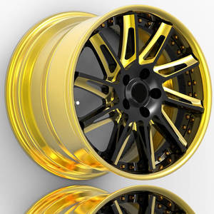 Rines Forjados de 18 Pulgadas en Negro Cromado y Dorado, Rines de 22 Pulgadas para Autos Xxr - Product Image 3