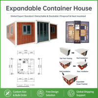 Module de conteneur extensible abordable, maisons préfabriquées de luxe 2-3 chambres, maisons miniatures préfabriquées 20/40 pieds pour livraison