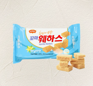 Sams KKoma Mini Wafers, saveur vanille premium, biscuits croustillants format mini pour collations et cadeaux, produits de boulangerie importés - Product Image 1