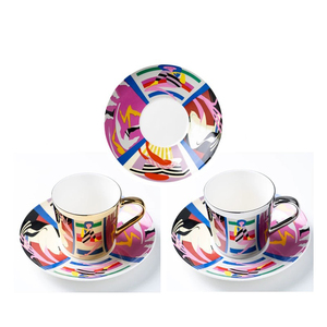 Sinh Thái Thân Thiện Với Cốc Cà Phê Gốm Độc Đáo Mạ Điện Phản Chiếu Gương Cup Và Chiếc Đĩa Đặt Sứ - Product Image 4