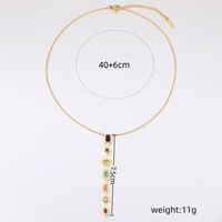 Collar con Colgante de Piedra de Chakra, Superventas, para Hombre y Mujer, Joyería Boho, Regalo, Collar de Acero Inoxidable con Incrustaciones de Cristal de los Siete Chakras