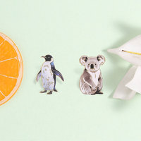 Ensemble d'épingles en émail Pingouin Koala, broche en alliage de zinc représentant des animaux sauvages, pour sac à dos, veste, chapeau, revers, accessoire de collection, cadeau