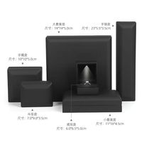 Boîte à bijoux de luxe noire à LED avec estampage doré, emballage à LED pour bijoux, boîtes à bagues personnalisées, boîte à bijoux avec lumières