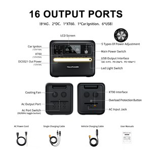 เครื่องกำเนิดไฟฟ้าแบตเตอรี่ลิเธียม LiFePo4 แบบขายส่ง 2400w สถานีพลังงานแสงอาทิตย์แบบพกพาสำหรับการตั้งแคมป์กลางแจ้ง - Product Image 6
