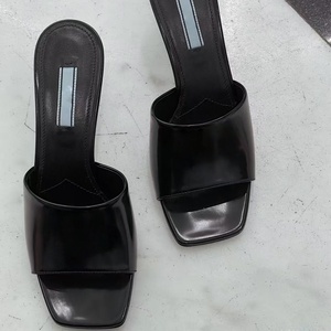 Luxury Designer Heeled <b>Slide</b> Sandals High-Quality Square Toe Non-<b>Slip</b> Outdoor Casual <b>Slides</b> for Women - Product Image 4