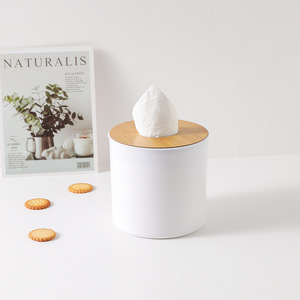 Nordic Style Desktop Tissue <b>Box</b> <b>With</b> Wooden <b>Lid</b> Multi Purpose Home Living Room Use - Product Image 3