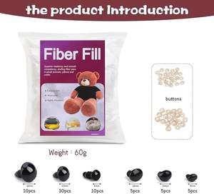מילוי סיבים פרימיום פוליאסטר, סיבים בעלי עמידות גבוהה, מלית עבור בעלי חיים סרוג, מילוי מלאכה למיחזור (60 גרם/2.1 עוז) - Product Image 2