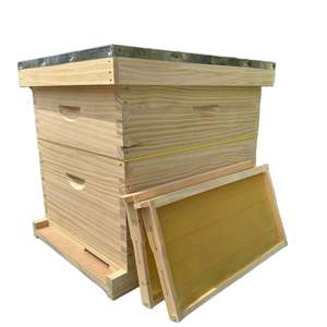 Colmena de Abejas Langstroth de Madera, Equipo de Apicultura, Colmena de Dos Niveles, 2 Piezas/Caja, Colmena de Madera de Abeto Langstroth Color Madera Parduzca - Product Image 2