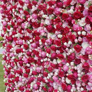 Rollo de fondo floral para pared con rosas artificiales rojas para decoración de bodas, San Valentín o eventos de Año Nuevo - Product Image 4