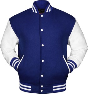 Veste en cuir tissé unisexe de qualité supérieure de haute qualité Varsity Baseball Letterman Style décontracté Stand printemps broderie coupe-vent - Product Image 3