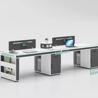 Nouveau bureau de travail moderne minimaliste réglable de haute qualité pour 4/6/8 personnes, poste de travail autonome