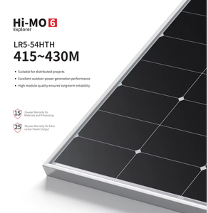 แผงโซลาร์เซลล์สำหรับบ้าน LR5-54HTH-415M สีดำทั้งหมด แบบครึ่งเซลล์ 16BB ประสิทธิภาพ 20.4% กระจกนิรภัยหนา 3.2 มม. ชุบอโนไดซ์ LR5-54HTH-415M - Product Image 4